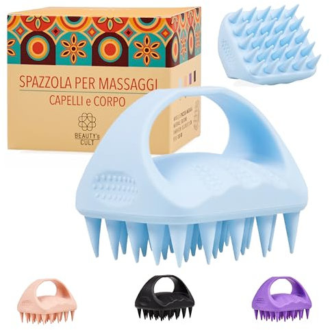 Beauty’s Cult Spazzola Massaggiante Cuoio Capelluto in Silicone Monopezzo – Igienica, Antirottura e Atossica – Stimola la Circolazione e la Crescita dei Capelli – Per Testa e Corpo