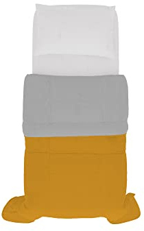 Italian Bed Linen Edredòn de Verano SOGNI E CAPRICCI, Ocre/Gris Claro 150x200 cm