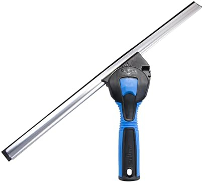 Unger Professional Connect and Clean 18” Swivel Window and Glass Cleaning Squeegee with EZ Change, Large Surfaces with Streak-Free Results, Swiveling Head for Corners and Edges, Rubber Replacement