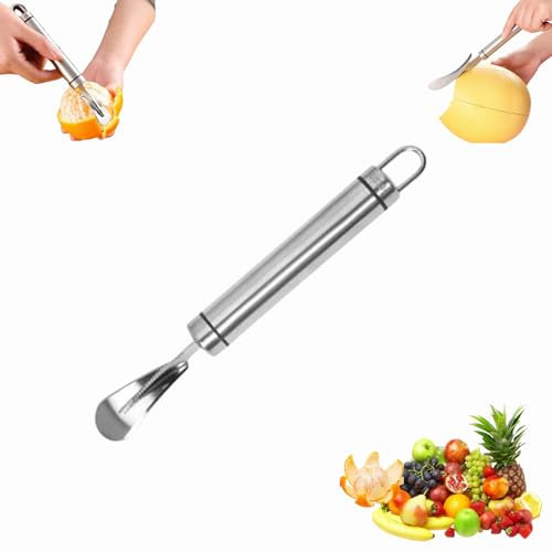 Lyoveu Stainless Steel Pomelo Opener,grapefruit knife,steel orange peeler,Household Grapefruit Peeler,orange peeler tool citrus peeler,Peeling Knife,Fruit Peeling Tool-Silver-A