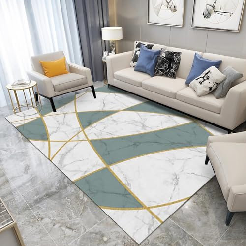 Tzvpsu Bad teppiche Grauer, Geometrischer Design, Leicht Zu Reinigender, Langlebiger, Rutschfester Teppich,Teppich läufer Flur rutschfest hauseingang,140x200cm