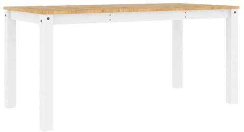 vidaXL Esstisch Panama Weiß 160x80x75 cm Massivholz Kiefer