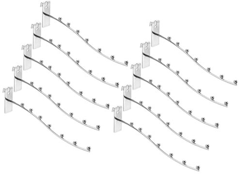 sourcing map 10Pcs 10 Gridwall Waterfall Hooks, 7 Ball Metal Display Hangers, Wire Grid Wall Accessories for Home, Clothing Retail Shop, Silver