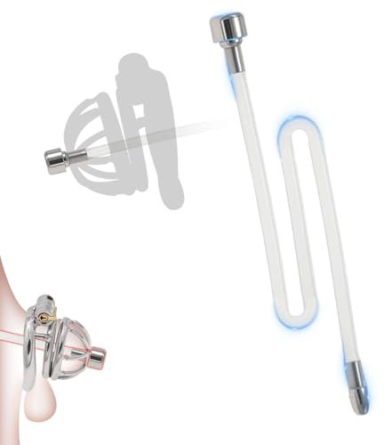 BDSMYOU Peniskäfig Zubehör,Dilator Harnröhre Edelstahl Silikon Hohl Penis Plug für Chastity Cage Male Keuschheitsgürtel,Harnröhren Dilatatoren Männer Katheter für Keuschheitskäfig Herren (5 * 300mm)