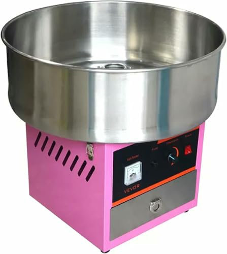 VYUJHNBG Commercial Cotton Candy Machine, Cotton Candy Maker, Stainless Steel Sweet Sugar Candy Floss Maker with Sugar Scoop and Carbon Brush, for Family Party