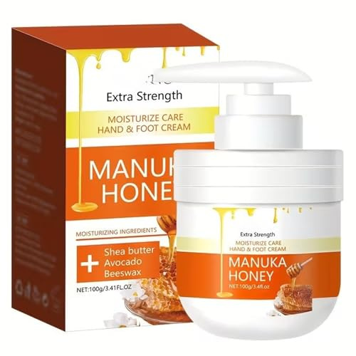 Manuka Honey Hand & Foot Cream 100g – Deeply Moisturizing & Nourishing Formula for Dry, Rough Skin – Hydrating Cream for Soft, Smooth Hands & Feet