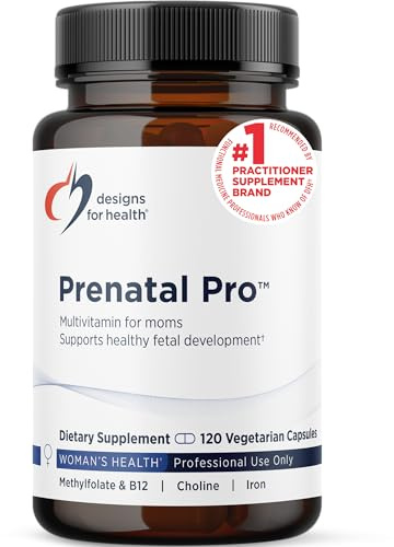 Designs for Health Prenatal Pro Methylated Multivitamin for Women - Prenatal Vitamins with Iron, A, D, E + Vitamin K with Methylated Folate, Calcium Magnesium Zinc for Nursing + Postpartum (120 Caps)
