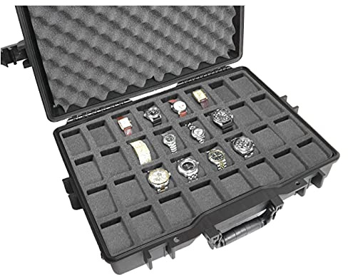 Case Club 32 Watch Carry Case - Organize & Protect Your Watch Collection in a Heavy Duty, Waterproof, Travel & Storage Case - For Men's & Women's Watches of Various Sizes in a Padlockable Display Box