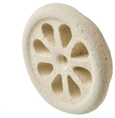 Rejilla de aireación y ventilación redonda en piedra de Matera para tubo de 100 mm de diámetro, uso exterior e interior. Producto hecho a mano. F004-10