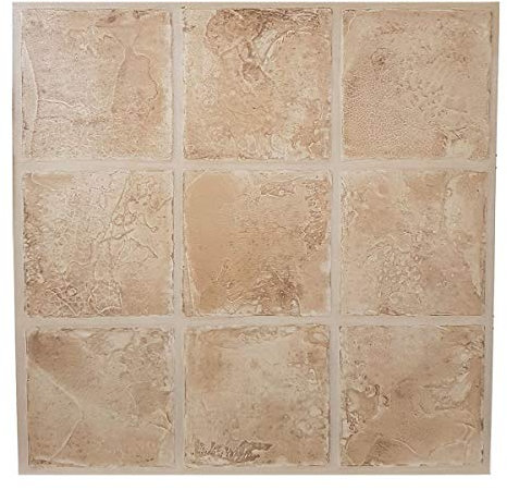 Floor Tiles self Adhesive Marble Stone Tile Vinyl Flooring Kitchen Bathroom 48 Tiles (48ft²)