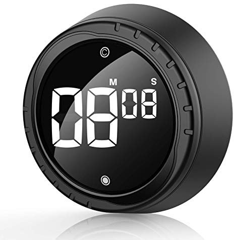 Temporizador de Cocina, Reloj Cocina Digital Temporizador de Huevo Magnético Negro, Timer de Cocina 2 en 1, Reloj Despertador de Corta Duración con Pantalla LCD