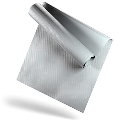 LILENO SPORTS Golvskyddsmatta [90 x 200 cm] silver – löpbandsmatta 1 mm tjock – fitnessunderläggsmatta för crosstrainer, rulltränare och andra träningsutrustning – även som yogamatta