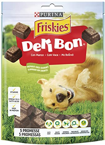 PURINA FRISKIES Deli Bon Snack per Cani Adulti Bocconcini con Manzo 6 Confezioni da 130g