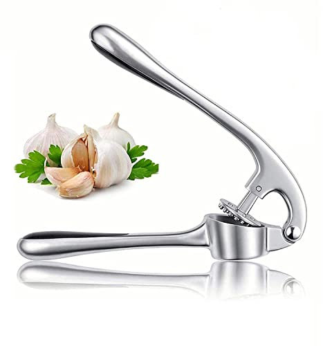 Presse Ail, Concasseur à Ail, Presse Ail 2 en 1 Inox Professionnel, Facile à Nettoyer, Design Léger et Ergonomique, Outil de Hachage D'ail, pour Maison, Cuisine