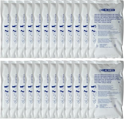 Bolsa de Frío Instantáneo Aplicación Inmediata 24 unidades | Bolsas Instantáneas Hielo para Lesiones Un Solo Uso Compresas de Frío Multiusos