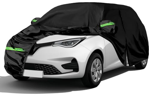 Autoabdeckung Passend für Renault Zoe 2012-2024, wasserdichte Vollgarage Autoplane mit Reißverschlusstür für Schnee, Regen, Allwetterschutz