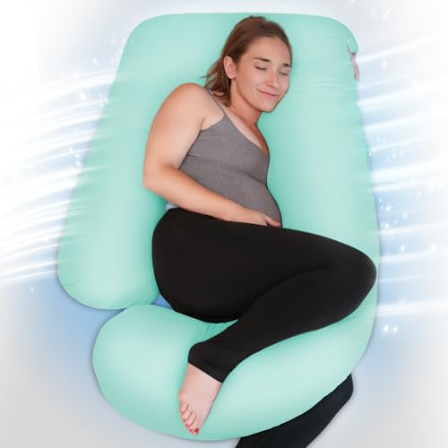 PinkFroggie Cooling Pregnancy Pillow,U Shaped Full Body Pillow for Sleeping