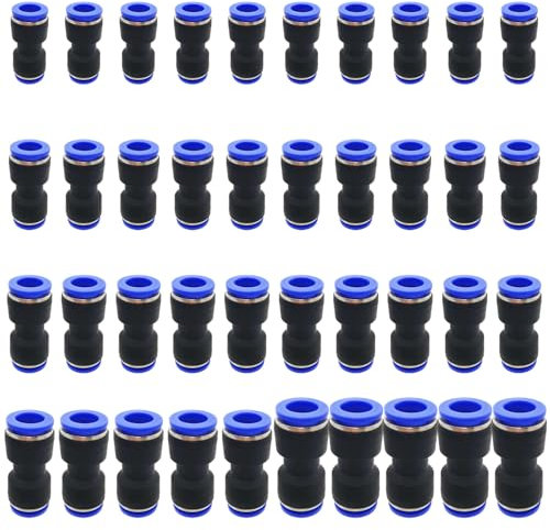Dujelixa Lot de 40 raccords de tubes en plastique à emboîter : 4/6/8/10/12 mm Combo