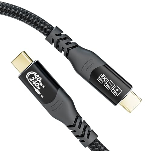 MOPOCHG USB 4 Kabel, 8K HD Display Video, 40Gbps Datenkabel 240W USB C Ladekabel Schnellladekabel für Thunderbolt 4/3, iPhone 16/15 Pro Max, Samsung Galaxy, Tablets, Typ-C Laptops, Hub, Dock(1M)