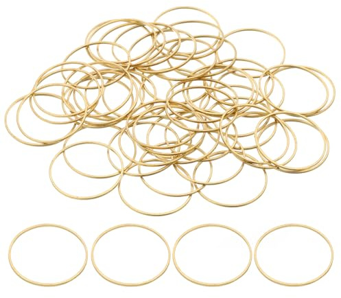 PATIKIL 25 mm OD x 23,5 mm ID örhänge pärlring, 50 st massiv kopparpärlor fynd ring