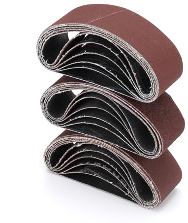 Slipband 40 x 303 mm 21 stycken, slipband set om 3 x korn 40/60/80/120/180/320 för bandslipmaskin, slipmaskin, bandslipmaskin, polering metall, trä | fingerslip