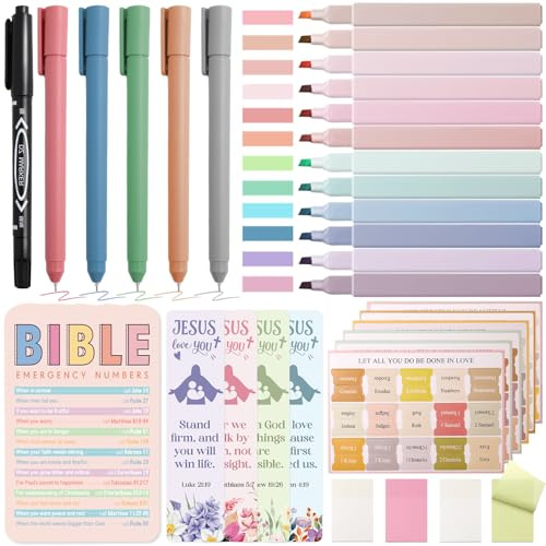 XKDOUS Bible Study Supplies Journaling Kit, Bible Highlighters, Morandi