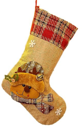 1 chaussette de Noël, botte de Saint-Nicolas, à remplir et à suspendre, chaussettes de Noël, décoration, chaussettes de Père Noël, chaussettes de Noël, pendentif pour décoration de sapin de Noël,