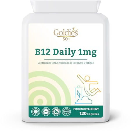 Vitamin B12 Methylcobalamin Supplement Daily 1 mg - 120 Easy Swallow Capsules - 1000 mcg per Capsule – Energy and Nervous System Support - UK Manufactured to GMP Standards