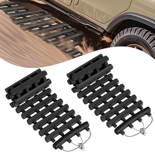 XINZI 2 Stück Schwerlast Gummi Anfahrhilfe Fahrhilfe Set für Wohnmobil LKW SUV - Traktionshilfen für Schnee EIS und Schlamm - Sandbleche Wohnmobil mit Tragetasche Maße: 80 x 21 x 2 cm