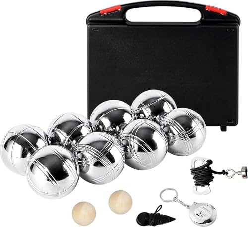 Beutrain Boule Set 6/8 Metallkugeln mit Premium Hartschalenkoffer – Petanque & Boccia Spiel Set,Outdoor Gartenspiel für Erwachsene, Camping, Familie & Geschenk