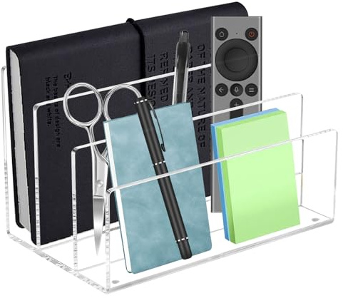 Gebrazy Acryl Briefhalter 3 Fächer Brief Organizer,Acryl-Brief-Organizer für den Schreibtisch, Schreibtisch Briefablage, Briefständer für Notizzettel, Kartenständer für Büro, Zuhause, Schule