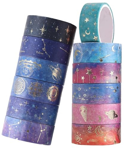 Lubarion 12 Rolls Purple Washi Tape Set for Creative DIY Projects, Scrapbooking, and Journaling – Vibrant and Durable Decorative Masking Tapes