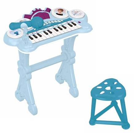 Lexibook, Frozen Teclado Electrónico, K707FZLXB | Asiento, micrófono, reproductor MP3, efectos de sonido, melodías demo