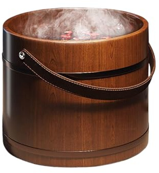 Bañera de madera para pies – Tazón relajante para aliviar el estrés, spa grande de madera, baño de pies profundo para mayor comodidad y circulación, para personas mayores, padres, madres, padres