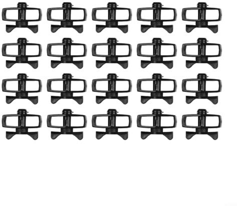 Lot de 20 tendeurs de clôture métallique pour fil métallique et corde à linge avec poignée pivotante - Tension contrôlée par engrenage - Installation facile - Utilisation en extérieur et jardin - Noir