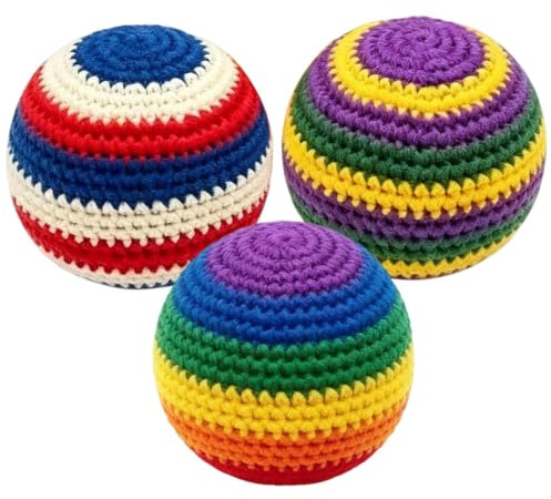 Vävd Footbag 3 stycken Små och Flerfärgade Sparkbollar | Footbags Användbara För Jonglering, Sport, , Resor, Fest, Inomhusaktiviteter Och Utomhusaktiviteter, Lämplig För Vuxna