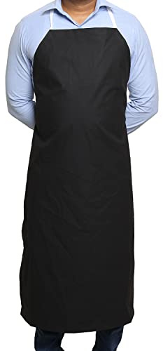 EISCO 25PK Rubber Apron, Medium (27 W x 36 L) - Lab Apron Class Set, Adjustable Bib Apron for Dishwashing Butcher Laboratory - Black Vinyl