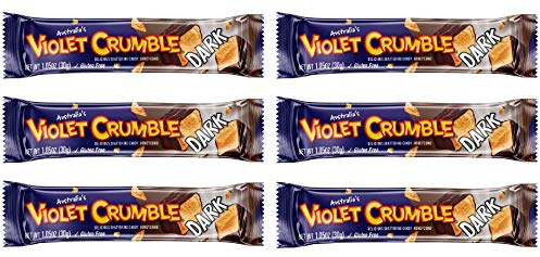 Violet Crumble Dark Chocolate Bars - Imported From Australia - 6 Bars
