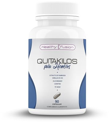 Healthy Fusion QUITA KILOS | Potente adelgazante para hombres | Quemagrasas, reductor del apetito y estimulante del metabolismo | Redefine tu silueta | Mejora tus entrenamientos físicos | 60 u