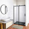 Acezanble Duschabtrennung 140x200cm Duschtür Duschwand Dusche Schiebetür 8mm NANO GLAS Schwarz