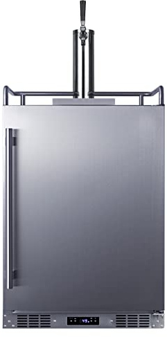Summit Appliance SBC683OS 24 Wide Built-in Outdoor Beer Kegerator, 5.6 cu.ft Interior, Weatherproof, Automatic Defrost, Digital Thermostat, Tap Cool System, Adjustable Shelves, 4 Casters