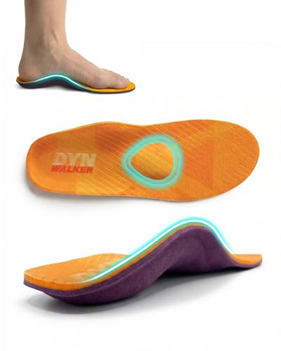 DynWalker Arch Support Insoles for Flat Feet & Plantar Fasciitis XL | 3D arch support, TPU+EVA cushioning, forefoot cushioning pad, heel cup stability, for standing work, walking