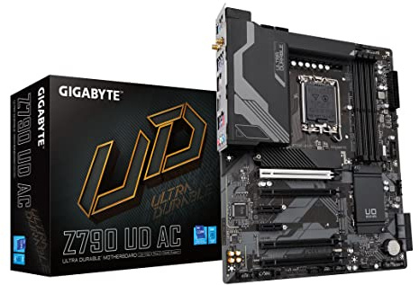 GIGABYTE Z790 UD AC (LGA 1700/ Intel Z790/ ATX/ DDR5/ Triple M.2/ PCIe 5.0/ USB 3.2 Gen2X2 Type-C/Intel Wi-Fi/ 2.5GbE LAN/PCIe EZ-Latch/Multi-Key/Motherboard)