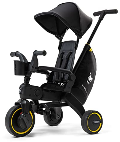 DOONA Liki Baby Trike S5 - Midnight Premium Limited Foldable Toddler Tricycle with parent handle for ages 10 Months to 3 Years