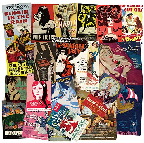 Vintage Stickers 100 Stücke, Aesthetic Berühmte Filme Aufkleber für Koffer Helm Motorrad Skateboard Laptop Computer