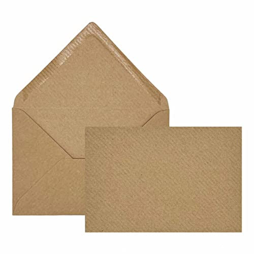 Edition Seidel 50 Premium Kraftpapier Briefumschläge Umschläge Kuvert farbig Format ähnlich B6 12,0 x 17,5 cm 80 g/m²