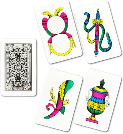 Carte da Gioco Regionali Napoletane Italia, Alta Qualità, Pastificate, Mazzo da 40 Carte in Cartoncino Duplex, Per Scopa, Briscola, Tresette