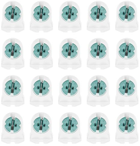 PATIKIL T5 Lamp Holder, 24pcs Non-shunted Tombstone Light Socket G13 Base for LED Integrated Fluorescent Tube Replacements, White Green