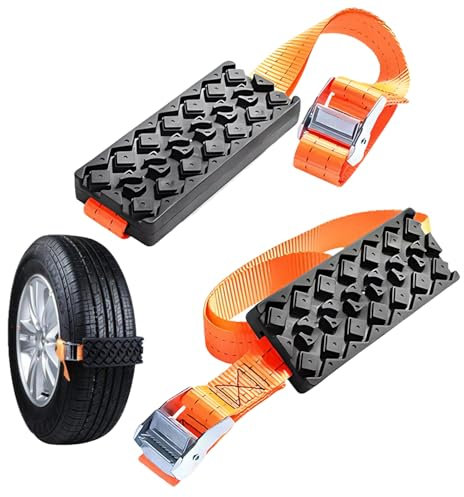 Rad-Reifenkette, 2 Stück Anfahrhilfe Sandbleche, Traktionshilfe Gripmatte Anfahrhilfe Sandbleche Offroad für Geländewagen Wohnmobil für Universal für alle Reifenarten