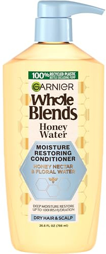 Garnier Whole Blends Honey Water Moisture Restoring Conditioner, Hair Care for Dry Hair and Dry Scalp with Honey Nectar and Floral Water, 26.6 Fl Oz